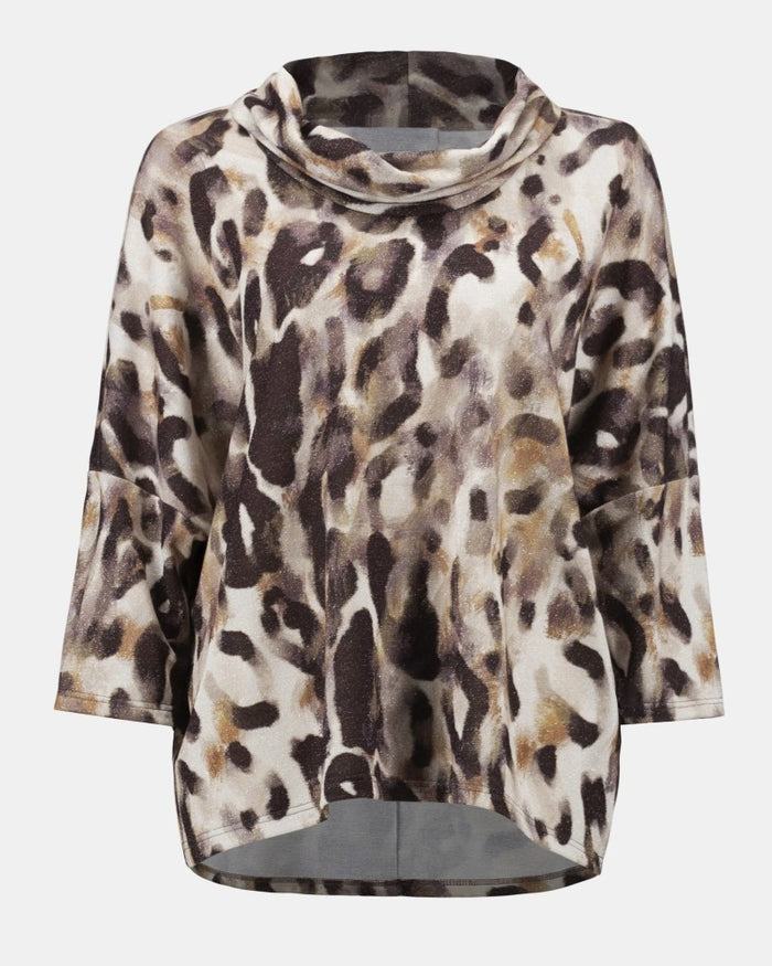 Sweater Knit Animal Print Tunic - Joseph Ribkoff
