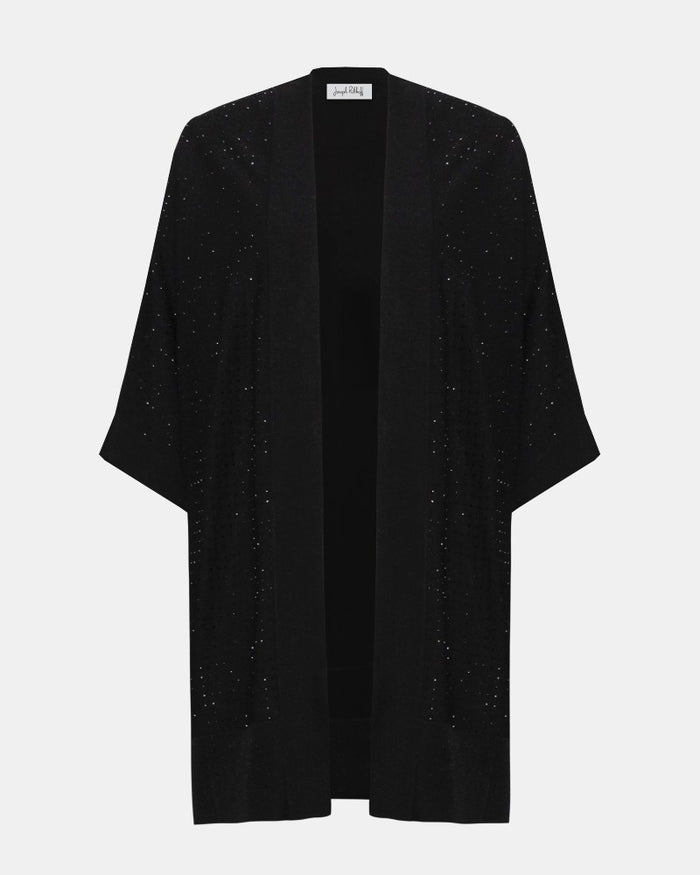 Sweater Knit Cover-Up with Iron-On Detail - Joseph Ribkoff