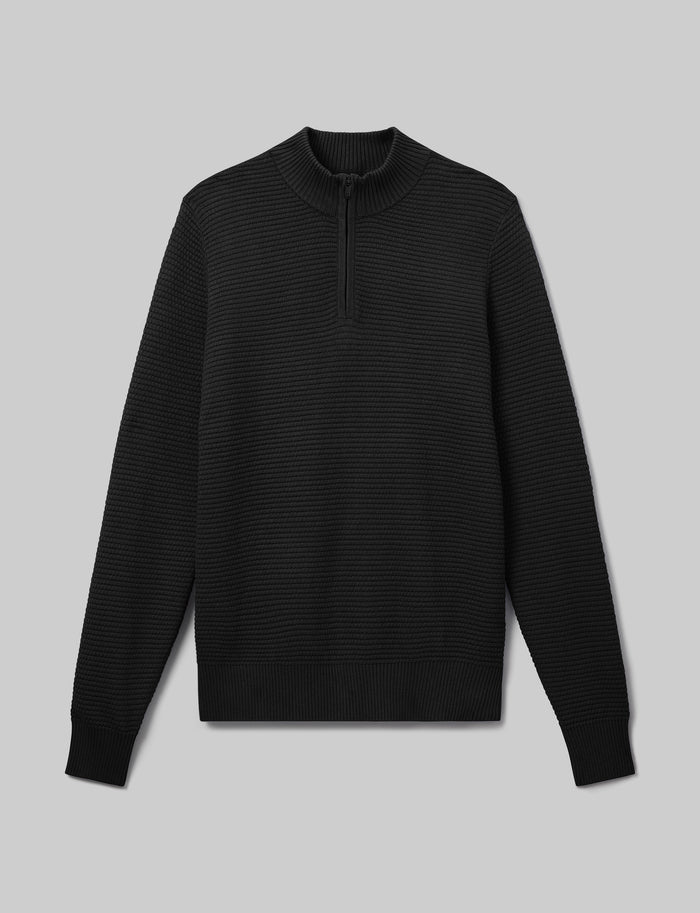 Sweater Quarter Zip::Black::Swatch