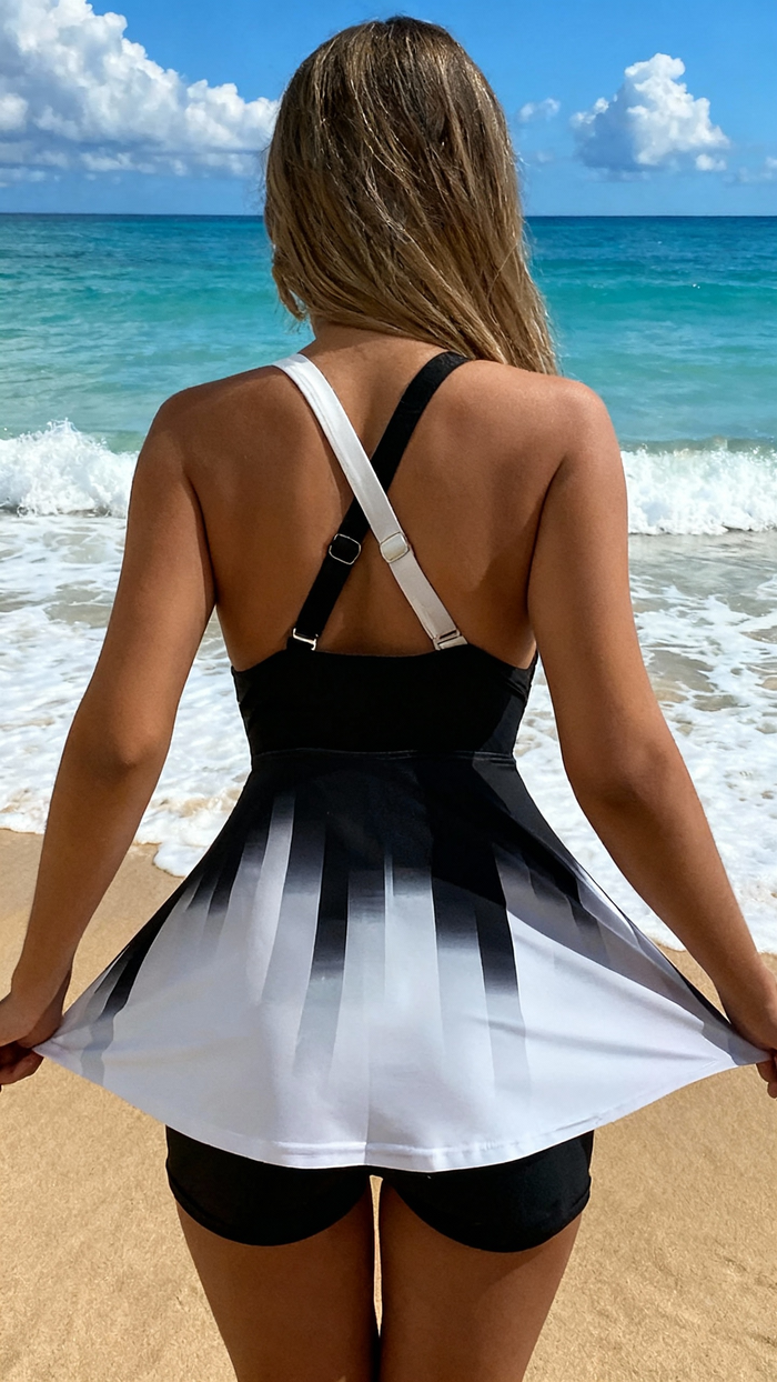 Swim Dress Women Two Piece Swimsuits - Tummy Control Tankini Bathing Suit Twist Front Flowy Skirt and Boyshorts 2026