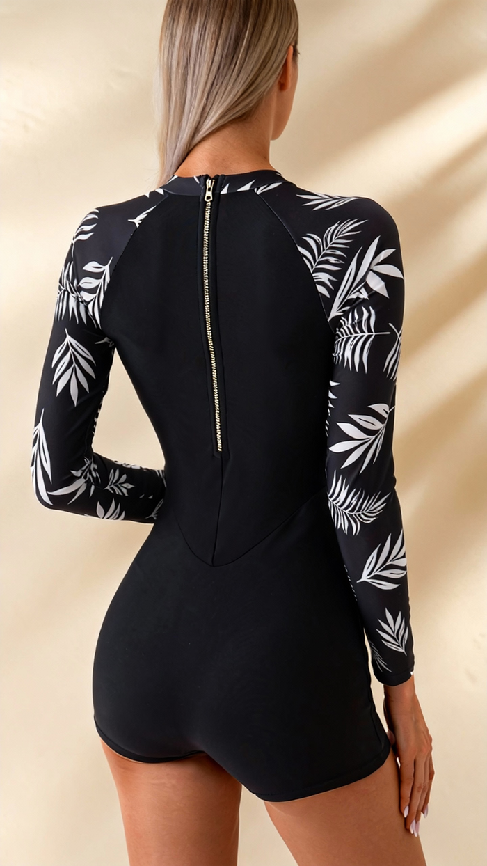 Swimsuit for Women Design One Piece Long-Sleeve Surfing Suit