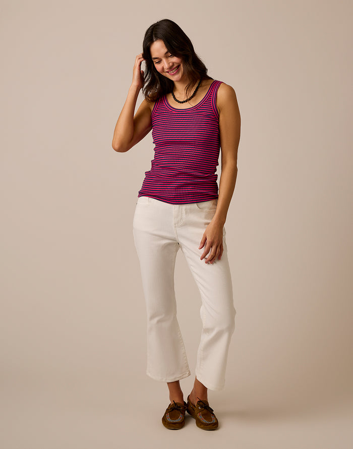 Sylvie Crop Flare: White
