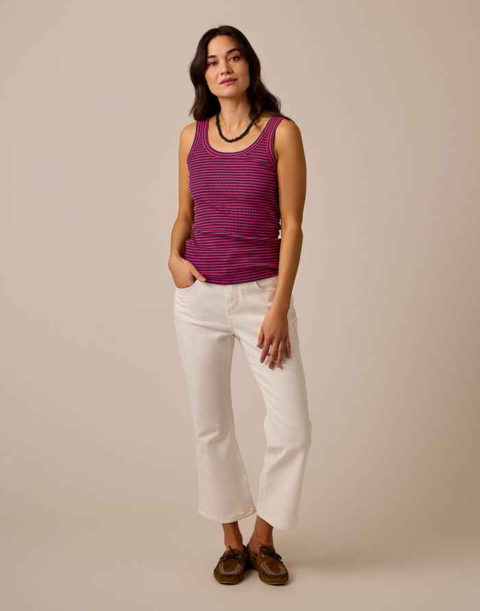 Sylvie Crop Flare: White