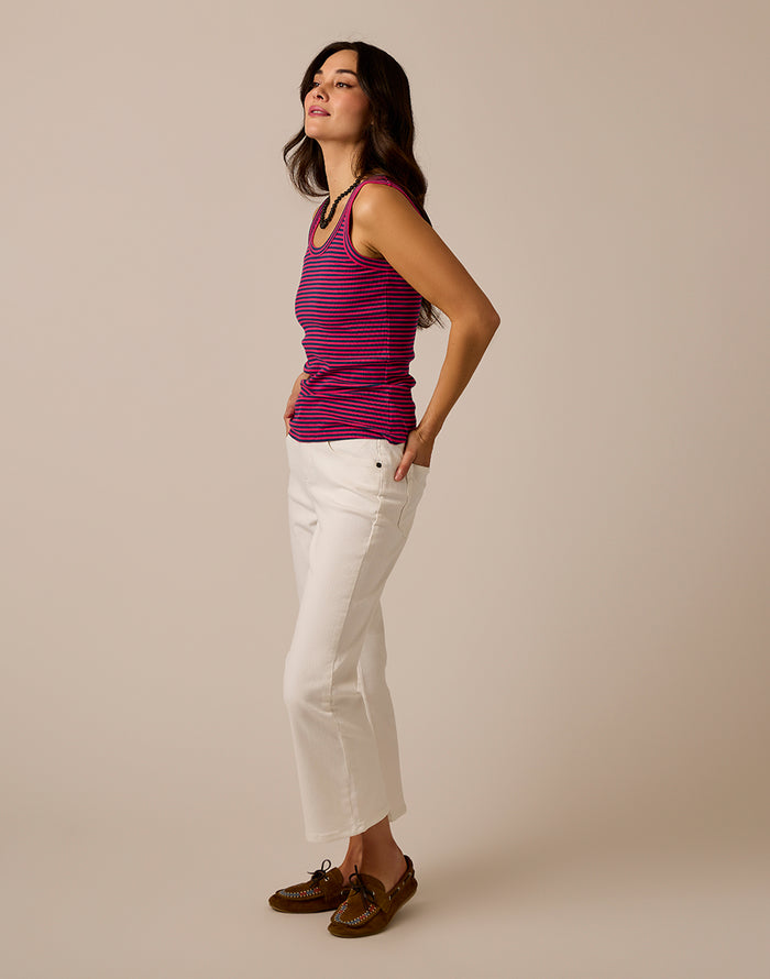 Sylvie Crop Flare: White