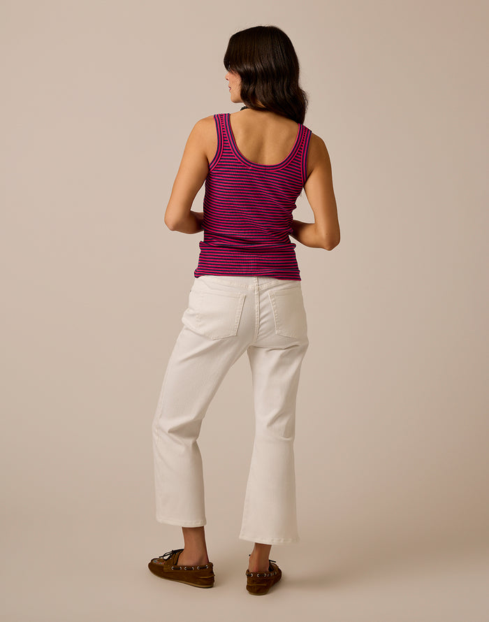 Sylvie Crop Flare: White
