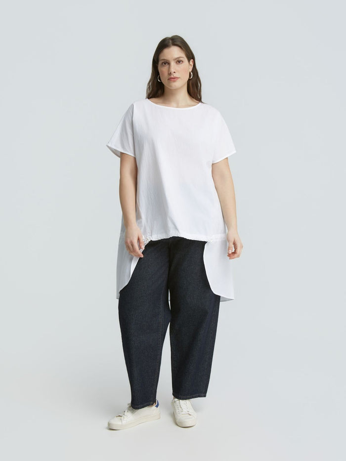 T-shirt en coton et popeline à manches courtes – Mat