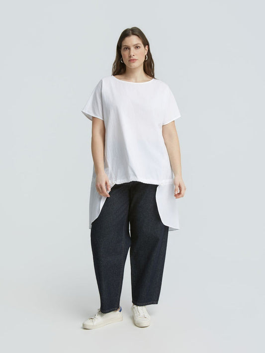 T-shirt en coton et popeline à manches courtes – Mat
