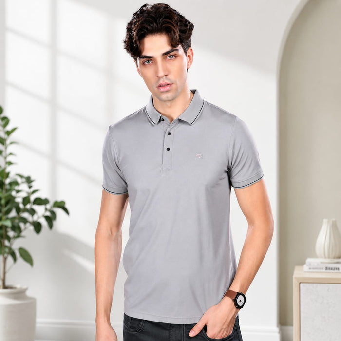 T-Shirt | Imported HD Pique Lycra Fabric | 220 GSM | Solid Casual Collar T-Shirt | Regular Fit | Half Sleeves - ANS Billion