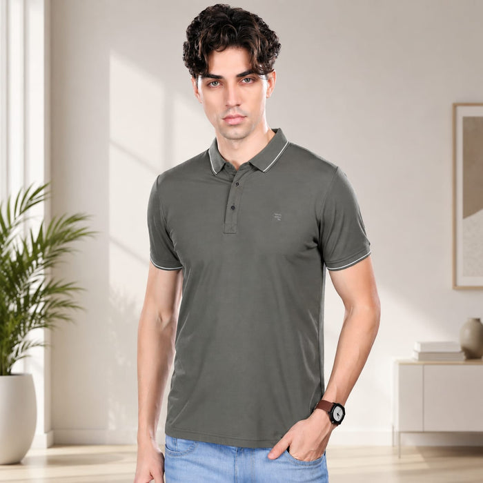 T-Shirt | Imported HD Pique Lycra Fabric | 220 GSM | Solid Casual Collar T-Shirt | Regular Fit | Half Sleeves - ANS Billion