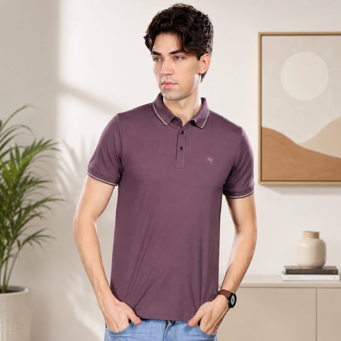 T-Shirt | Imported HD Pique Lycra Fabric | 220 GSM | Solid Casual Collar T-Shirt | Regular Fit | Half Sleeves