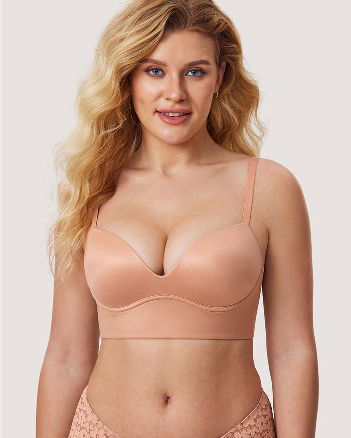 Women's T-shirt Push Up Bra Hazelnut