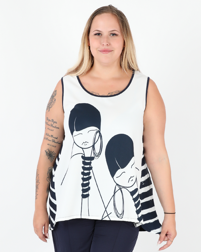 Tank Top Latin Navy Blue - G!OZE