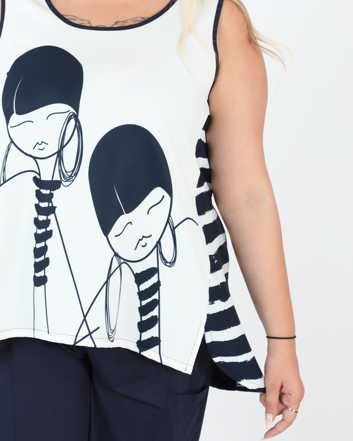 Tank Top Latin Navy Blue - G!OZE
