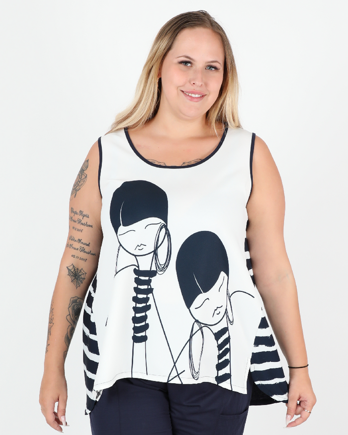Tank Top Latin Navy Blue - G!OZE