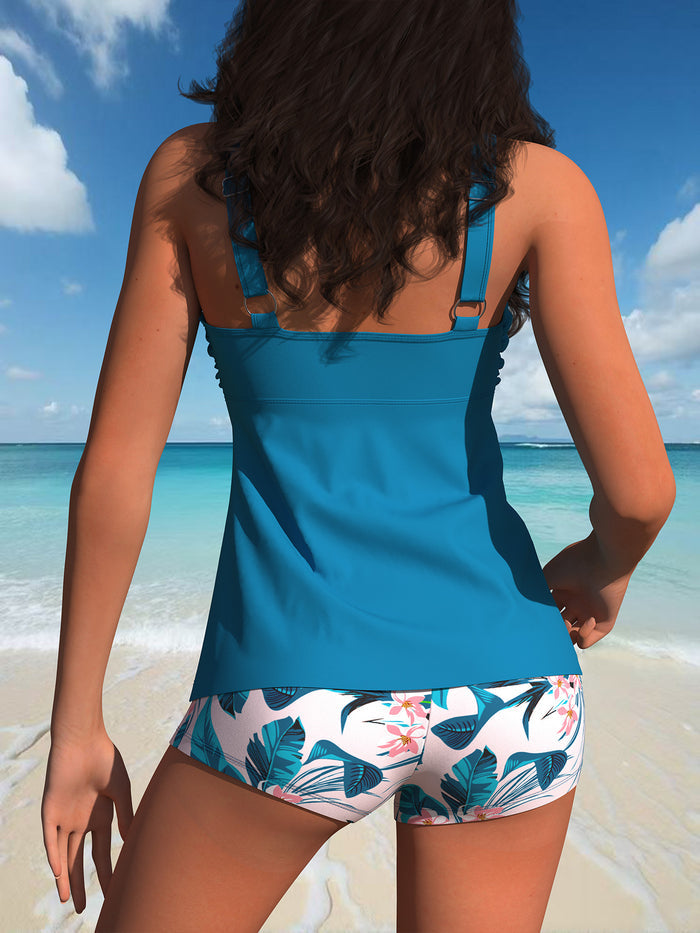 Tankini Swimsuits for Women 2026 with Side Pockets Sporty Swim Shorts Two Piece Bathing Suits