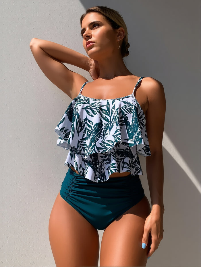 Tankini Swimsuits for Women High Waisted Bikini Sets Two Piece Bathing Suits Tummy Control Swimwear