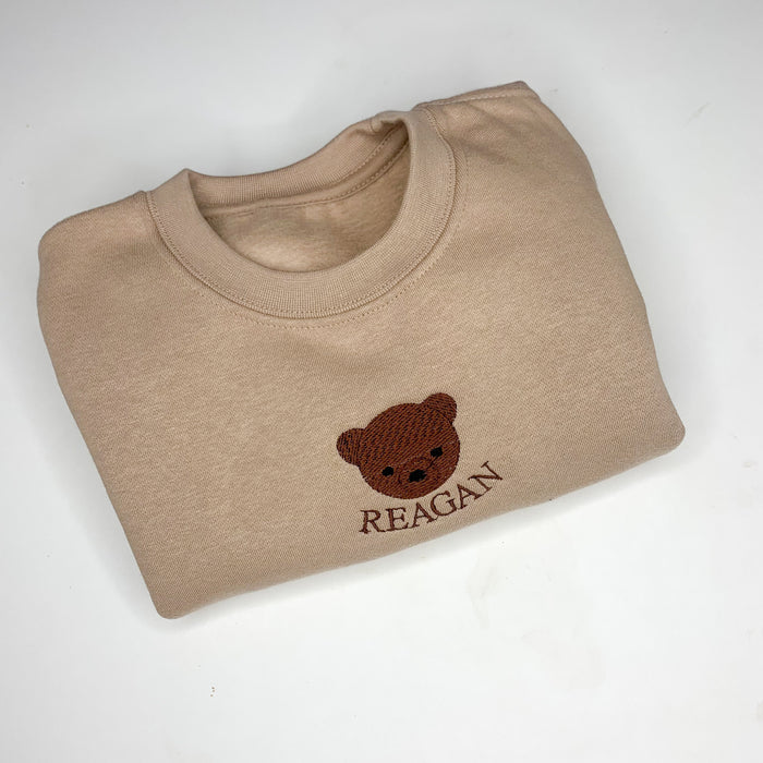Taupe Sweatshirt with Bear head Logo