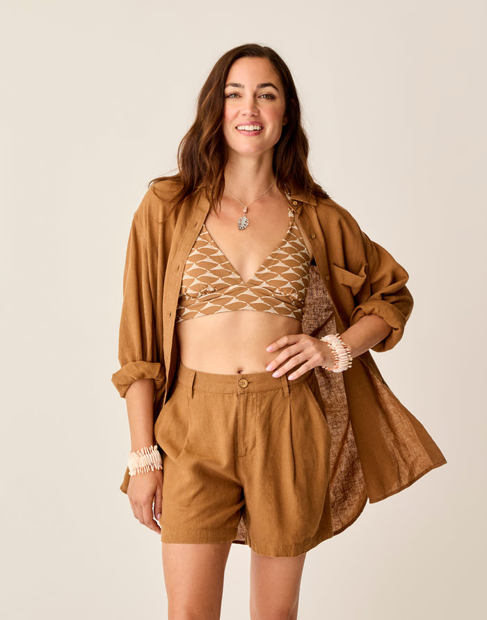 Taylor Linen Tunic: Rum Chambray - FINAL SALE