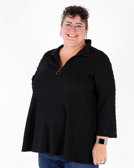 Textured Knit A-Line Tunic - Joseph Ribkoff