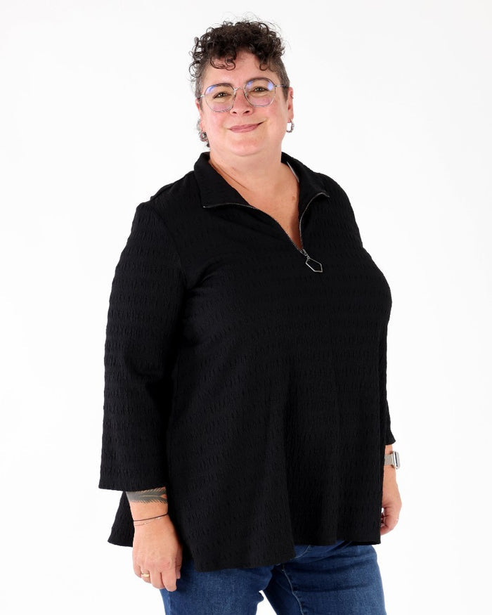 Textured Knit A-Line Tunic - Joseph Ribkoff