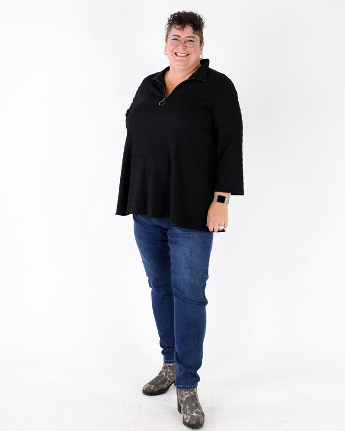 Textured Knit A-Line Tunic - Joseph Ribkoff