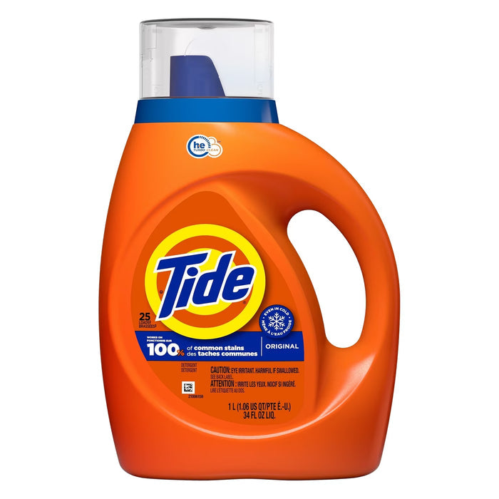 Tide Original Scent Liquid Laundry Detergent HE Compatible, 32 fl oz - 25 Ct Loads - 6 Pack
