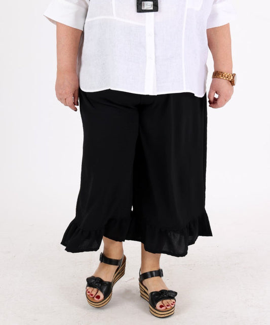 Titou Ruffle Hem Pants Black – G!Ozé