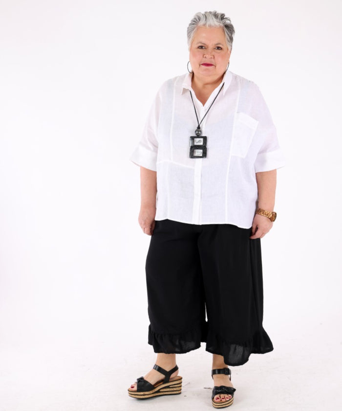 Titou Ruffle Hem Pants Black – G!Ozé