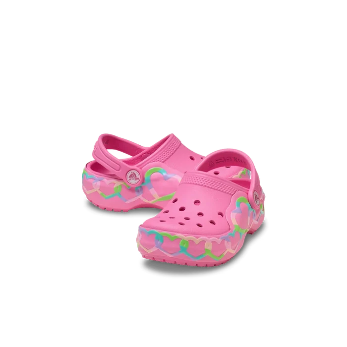 Toddler Classic Heart Lights Clog 'Pink Lemonade'
