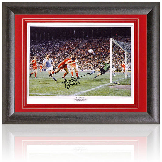 Trevor Francis Nottingham Forest Signed 1979 European Cup Photograph 15x19in Framed