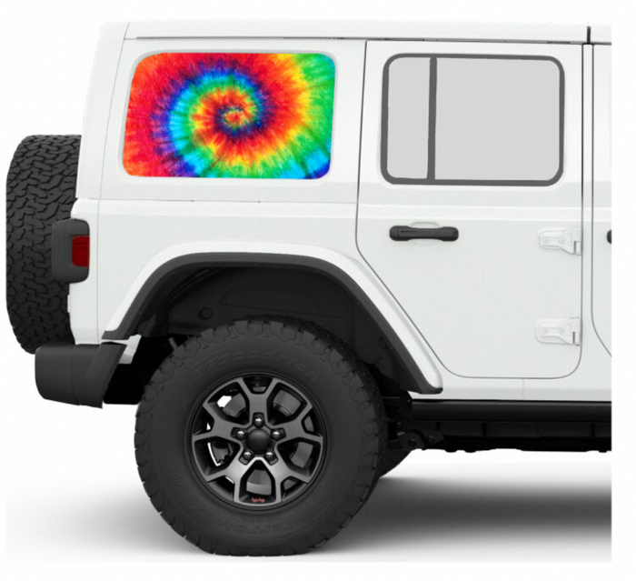 Trippy Tie Dye Side Windows Printed Vinyl Decal