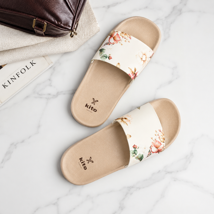 Tropica Printed Women's Sliders (Beige)