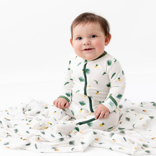 Tropical Palms Zippered Footie