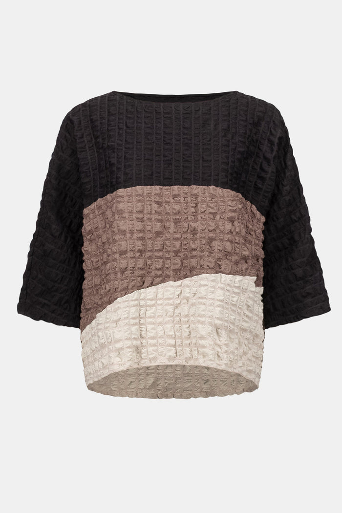 Tunique boxy en jacquard color block - Joseph Ribkoff