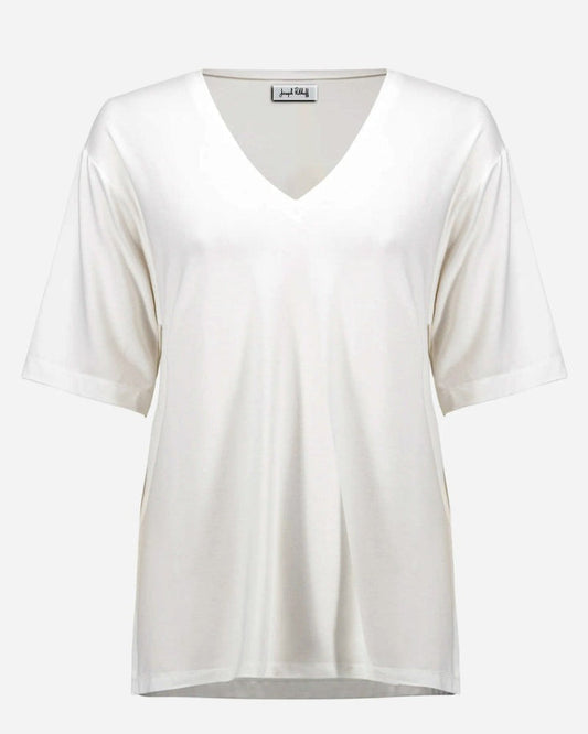 Tunique Jersey Boxy avec Col en V Vanille - Joseph Ribkoff