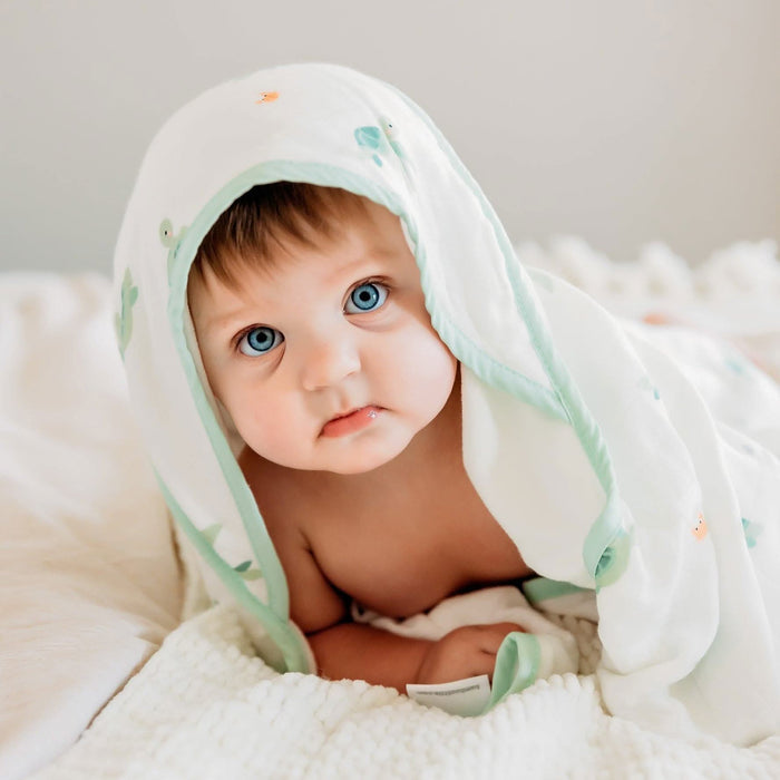 turtle print hooded towel set