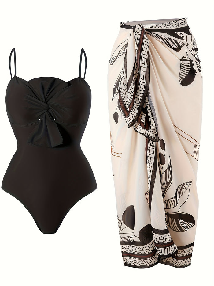 Two Piece Sets for Women Vacation Elegant Sleeveless Top Long Split Maxi Dress Beach Swimwear