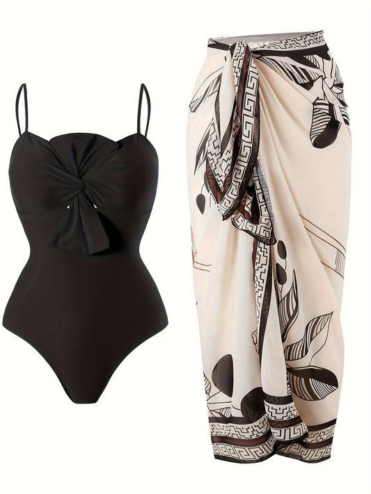 Two Piece Sets for Women Vacation Elegant Sleeveless Top Long Split Maxi Dress Beach Swimwear