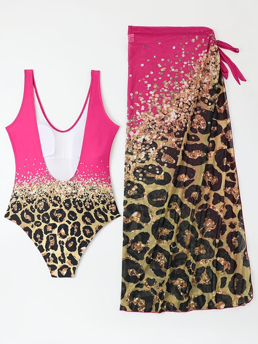 Two Piece Skirt Set Women Sexy Halter Backless Bodysuit and Wrap Tied High Split Summer Maxi Skirt Set
