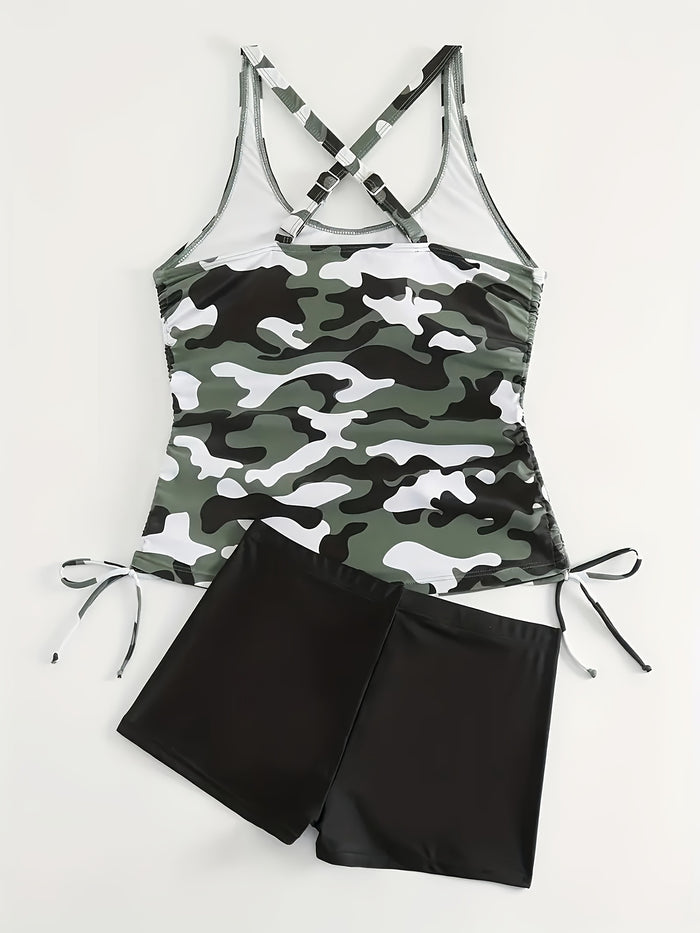 Two Piece Tankini Swimsuits for Women 2026, Tummy Control Bathing Suit with Shorts