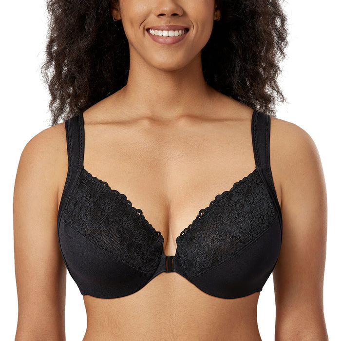 U-Back Lace Front Closure Bra