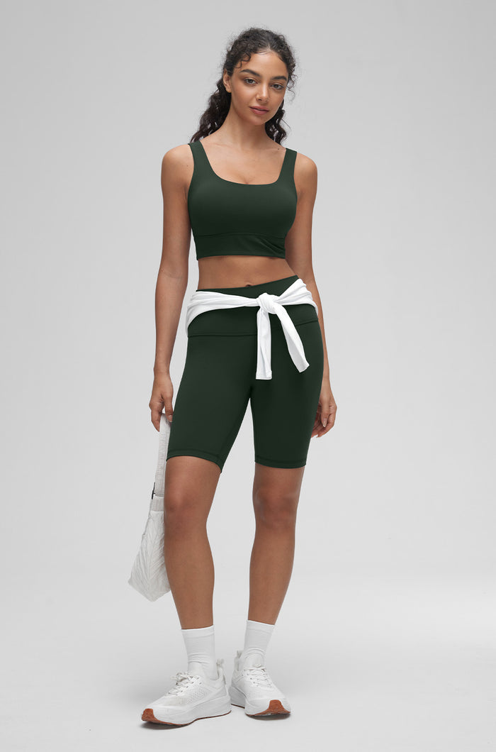 CRZ YOGA Women's U Back Sports Bra Legend Green