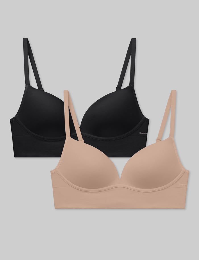 OLD::Ultimate Comfort Wireless Lift Bra (2-Pack)::Black/Butter Scotch