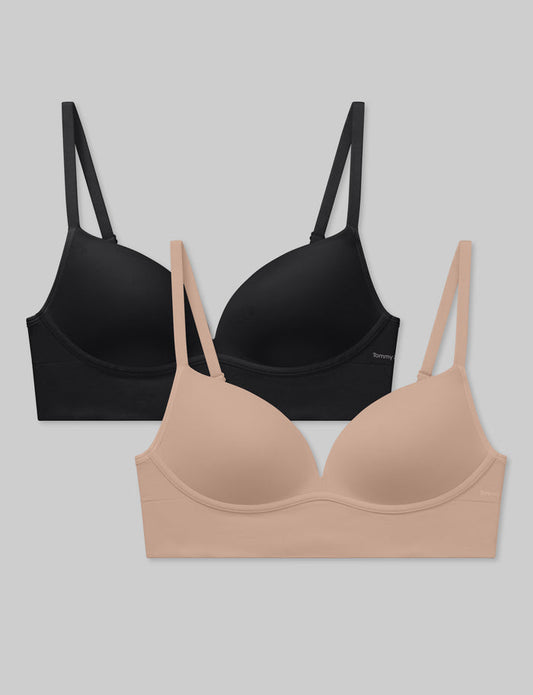 OLD::Ultimate Comfort Wireless Lift Bra (2-Pack)::Black/Butter Scotch