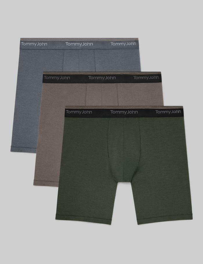 Ultra Soft Flex Mid-Length Boxer Brief 6" (3-Pack)::Grey/Falcon/Dark Olive