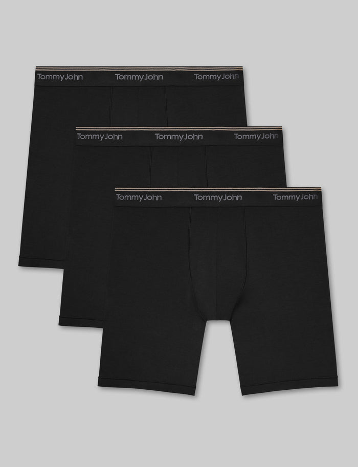 Ultra Soft Flex Mid-Length Boxer Brief 6" (3-Pack)::Black