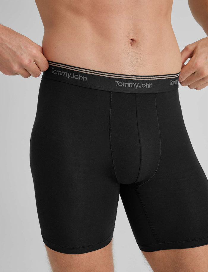 Ultra Soft Flex Mid-Length Boxer Brief 6" (3-Pack)::Black