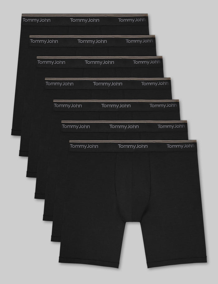Ultra Soft Flex Mid-Length Boxer Brief 6" (7-Pack)::Black