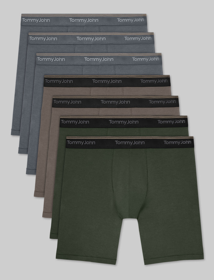 Ultra Soft Flex Mid-Length Boxer Brief 6" (7-Pack)::Turbulence/Falcon/Dark Olive
