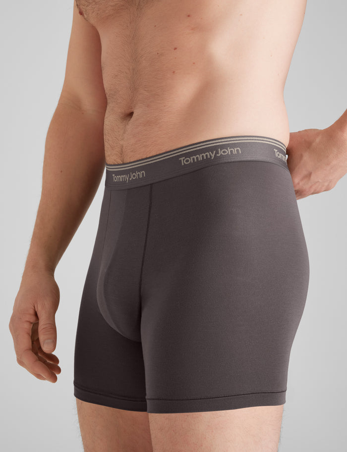 Ultra Soft Flex Mid-Length Boxer Brief 6"::Shale